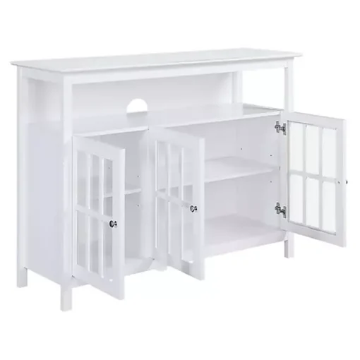 White Tiered Deluxe Cali Media Cabinet