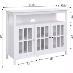 White Tiered Deluxe Cali Media Cabinet