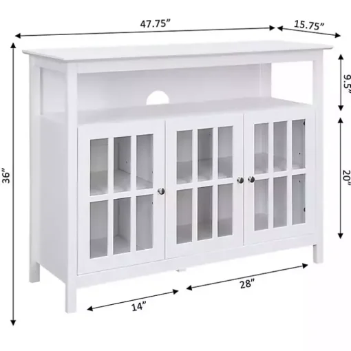 White Tiered Deluxe Cali Media Cabinet