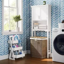 White Tiered 3-Shelf Bathroom Shelves