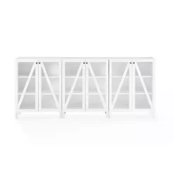 White Triangle 6-Door Wood Media Cabinet