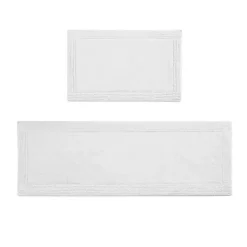 White Tufted Reversible Bath Runner