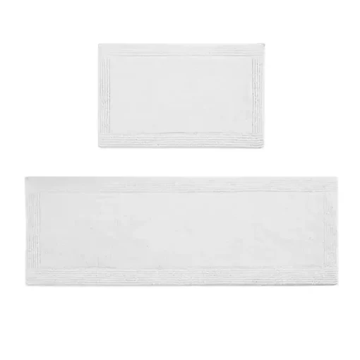 White Tufted Reversible Bath Runner