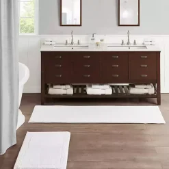 White Tufted Reversible Bath Runner