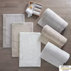 White Tufted Reversible Bath Runner