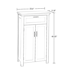 White Two-Door Top Shelf Cabinet