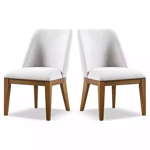 White Upholstered Cassie Dining Chairs, Set of 2