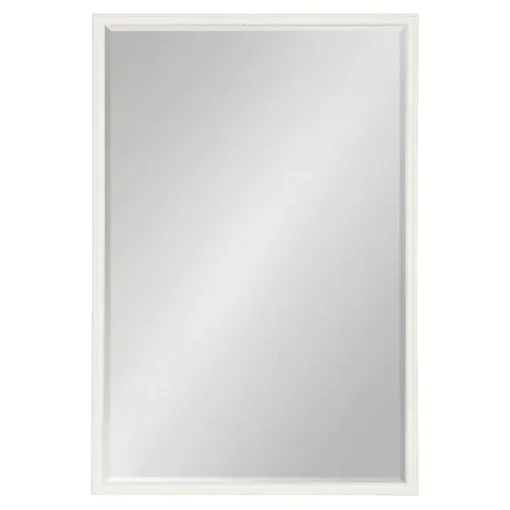 White Vintage Beaded Wall Mirror, 36 in.