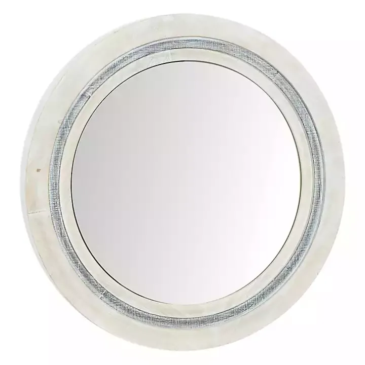 White Wood Aislinn Wall Mirror