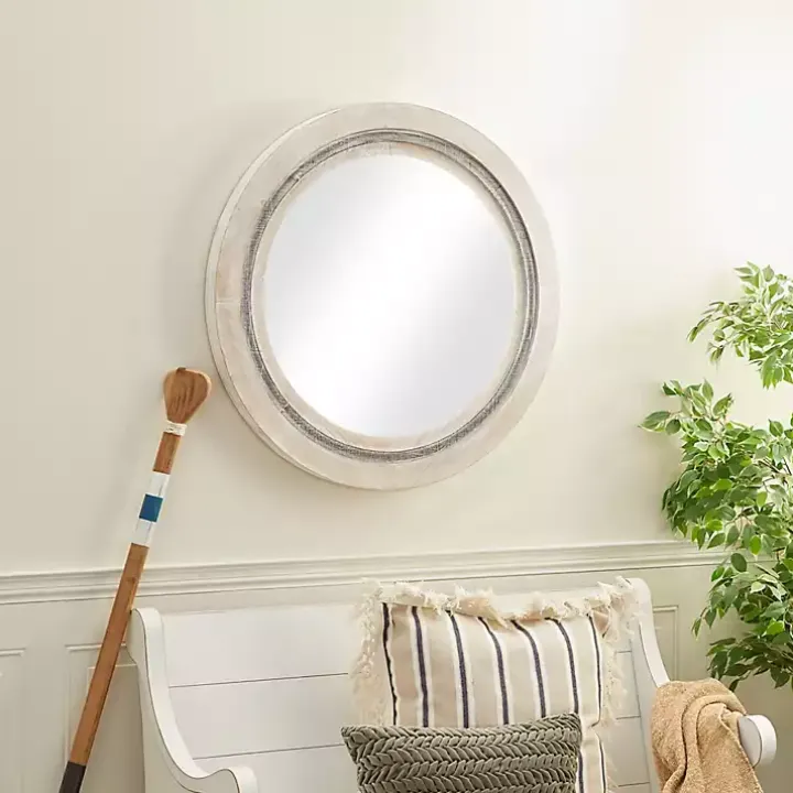 White Wood Aislinn Wall Mirror