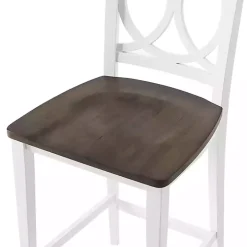 White Wood Charlotte Counter Stools, Set of 2