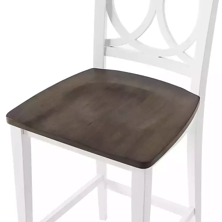 White Wood Charlotte Counter Stools, Set of 2