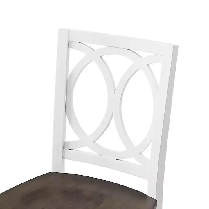 White Wood Charlotte Counter Stools, Set of 2