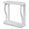 White Wood Curved Sides Console Table
