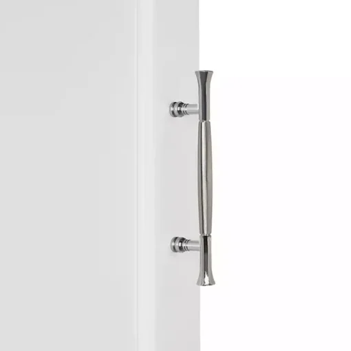 White Wood 2-Door Open Shelf Wall Cabinet