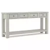 White Wood 4-Drawer Farmhouse Console Table