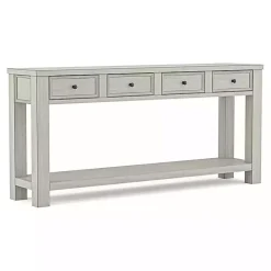 White Wood 4-Drawer Farmhouse Console Table