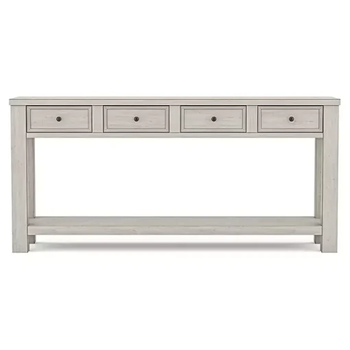 White Wood 4-Drawer Farmhouse Console Table