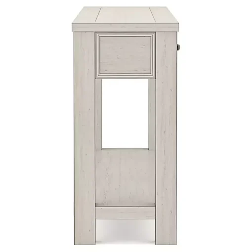 White Wood 4-Drawer Farmhouse Console Table