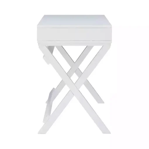 White Wood 2-Drawer X-Frame Desk