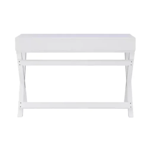 White Wood 2-Drawer X-Frame Desk