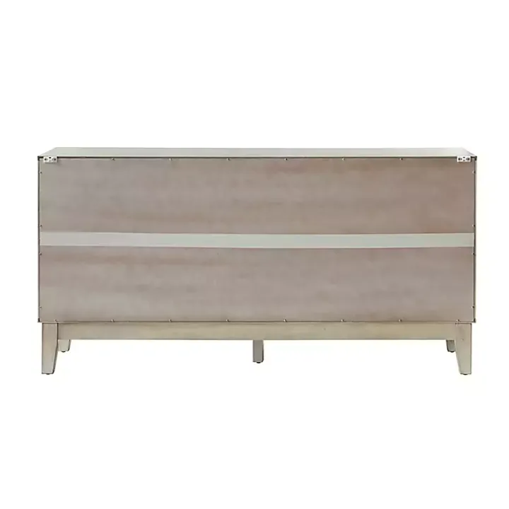 White Wood Geometric 4-Door Cabinet