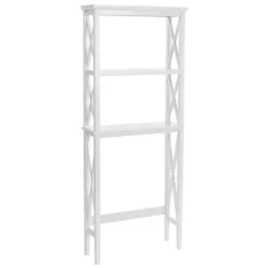 White Wood Over-Toilet 3-Tier Shelf