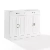 White Wood Panel 4-Door Cabinet