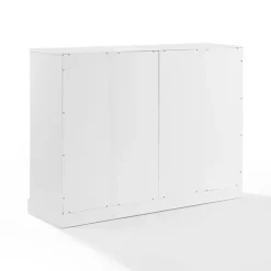 White Wood Panel 4-Door Cabinet