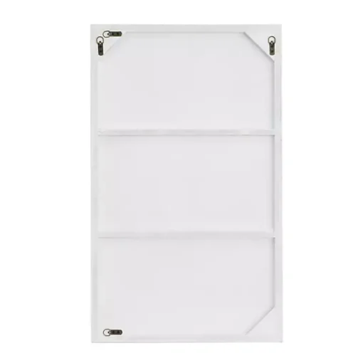 White Wood Rectangular Wall Mirror, 24x40 in.