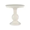 White Wood Round Base Side Table