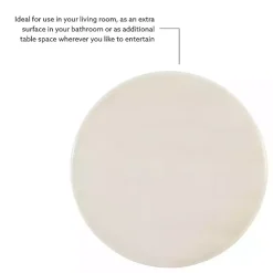 White Wood Round Base Side Table
