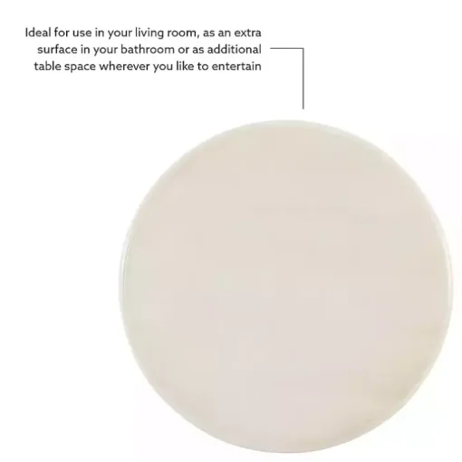 White Wood Round Base Side Table