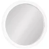 White Wood Round Mansel Mirror
