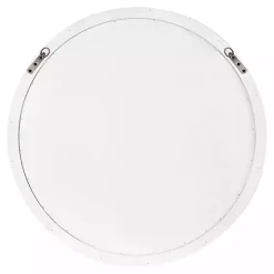 White Wood Round Mansel Mirror