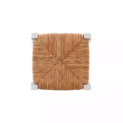 White Wood Seagrass Backless 2-pc. Bar Stool Set