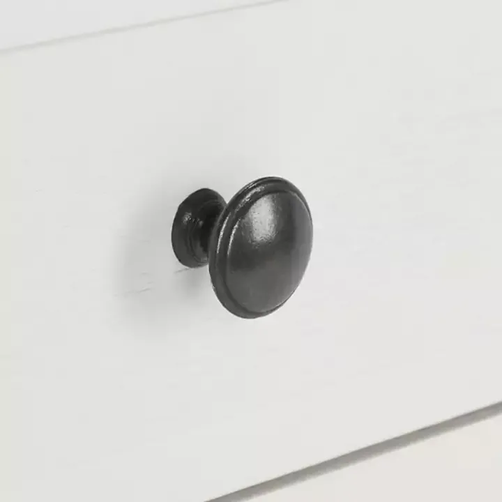 White Wood Side Table with Baskets