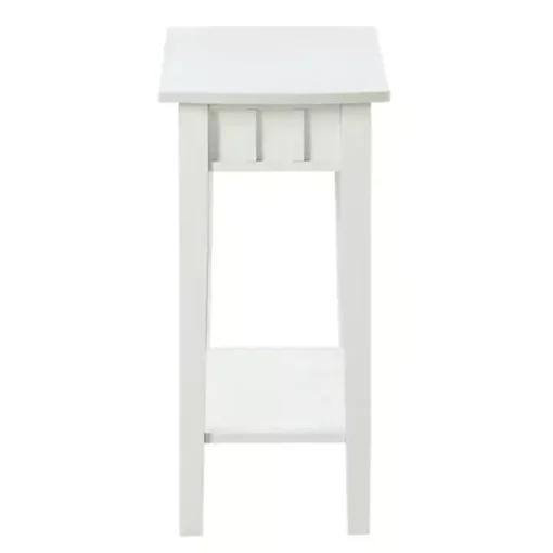 White Wood Slat Accent Table