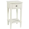 White Wood Square Hampton Accent Table