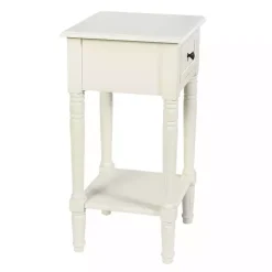 White Wood Square Hampton Accent Table