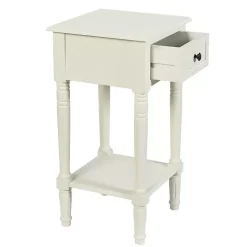 White Wood Square Hampton Accent Table