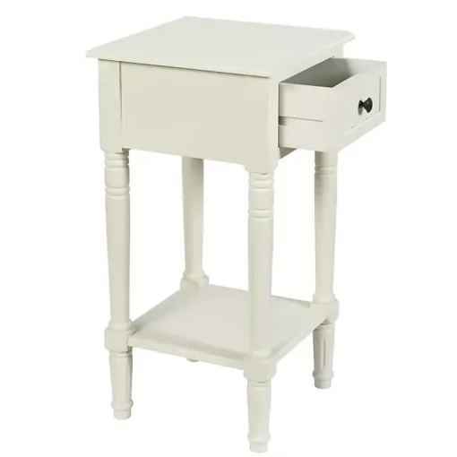 White Wood Square Hampton Accent Table