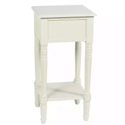 White Wood Square Hampton Accent Table