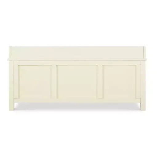 White Wood Upholstered Storage Bench