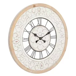 White Wood Vintage Farmhouse Clock