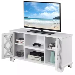 White Wood X Doors Media Cabinet