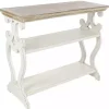 White Wooden 2-Shelf Console Table