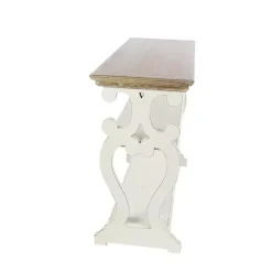 White Wooden 2-Shelf Console Table