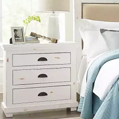 White Wooden Willow Nightstand