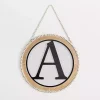 Whitewash Bead Trim Monogram A Plaque